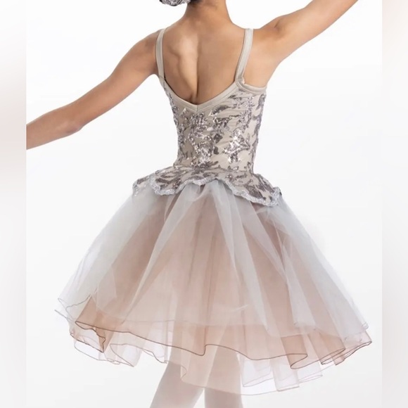 Weissman Grey Sequin Ballet Dance Costume - Picture 2 of 9